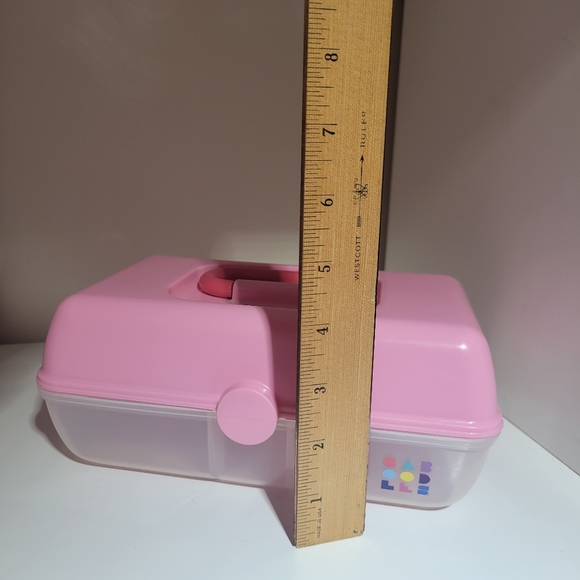 VTG small CABOODLES clear and pink Makeup Cosmetic Jewelry Organizer 80s/90s Y2K - Picture 6 of 6